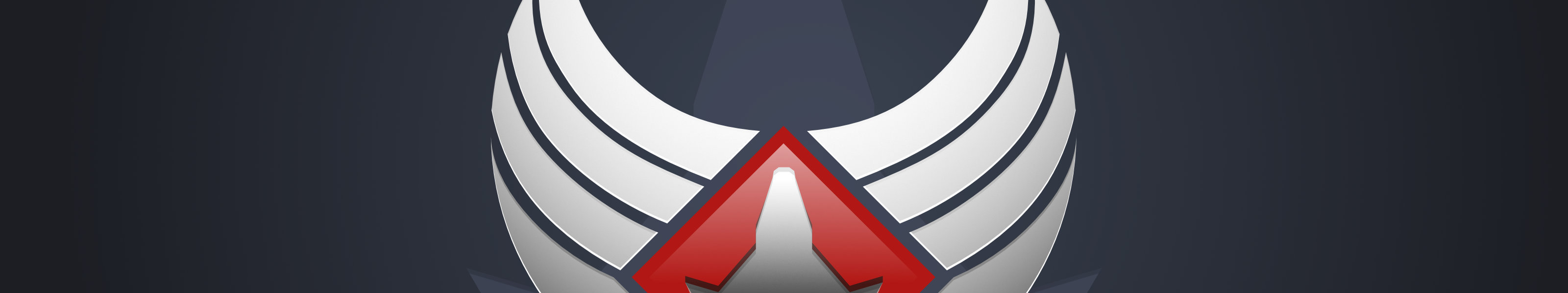A futuristic winged logo. The middle is formed by a diamond shape that contains a Flare ship silhouette.